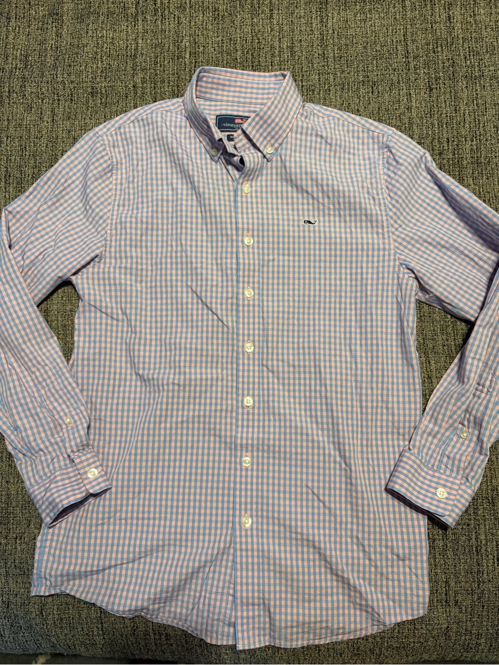 Vineyard Vines boys  Pink & Blue Check Button-Down Shirt